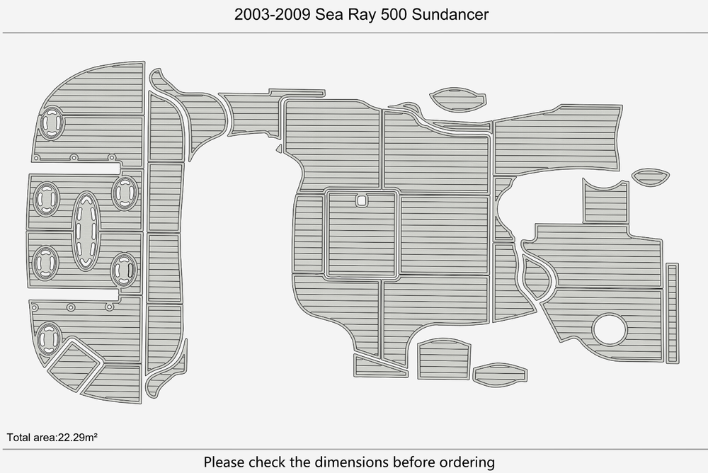 2003-2009 Sea Ray 500 Sundancer Cockpit Swimming platform 1/4" 6mm EVA flooring