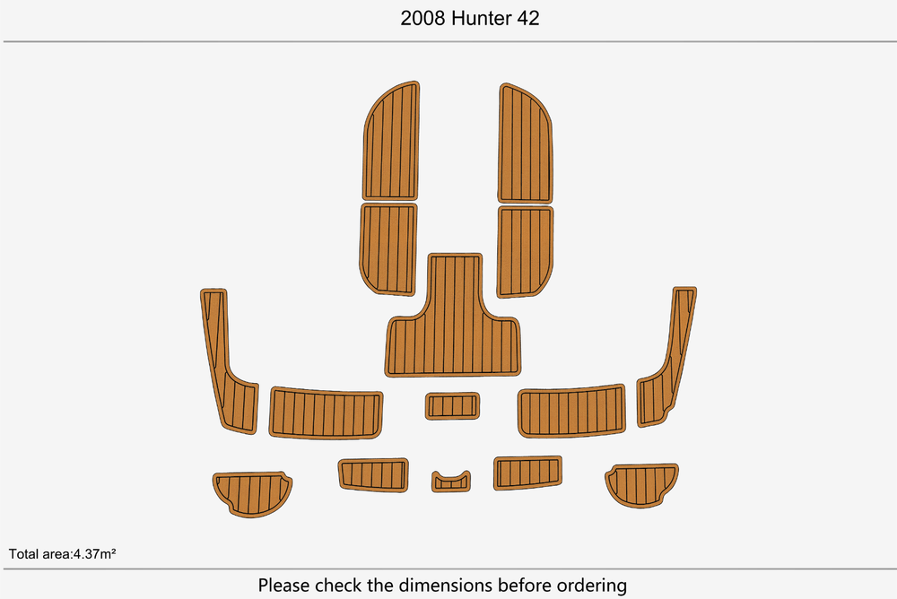 2008 Hunter 42 Cockpit Swim platform 1/4"6mm EVA Foam floor