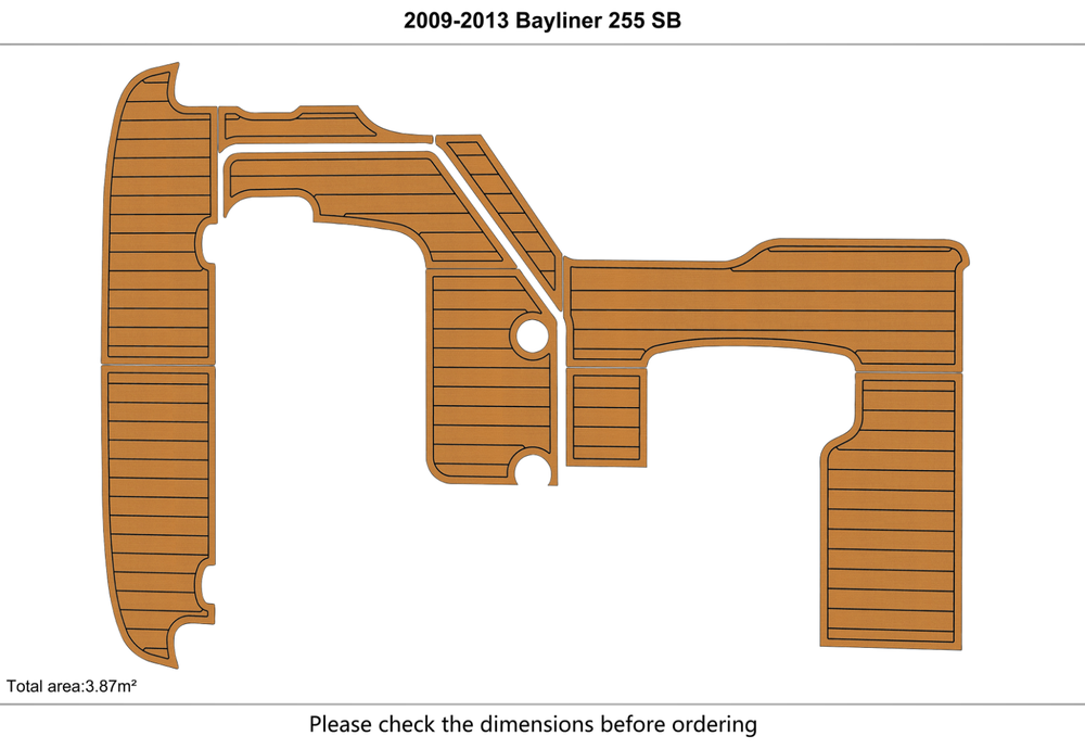2009-2013 Bayliner 255 SB Anti-slip mat Custom EVA faux marine deck flooring