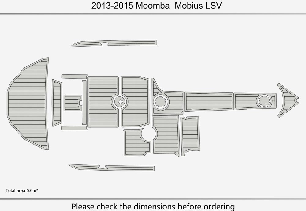 2013-2015 Moomba Mobius LSV Cockpit Swim platform 1/4"6mm EVA foam faux floor