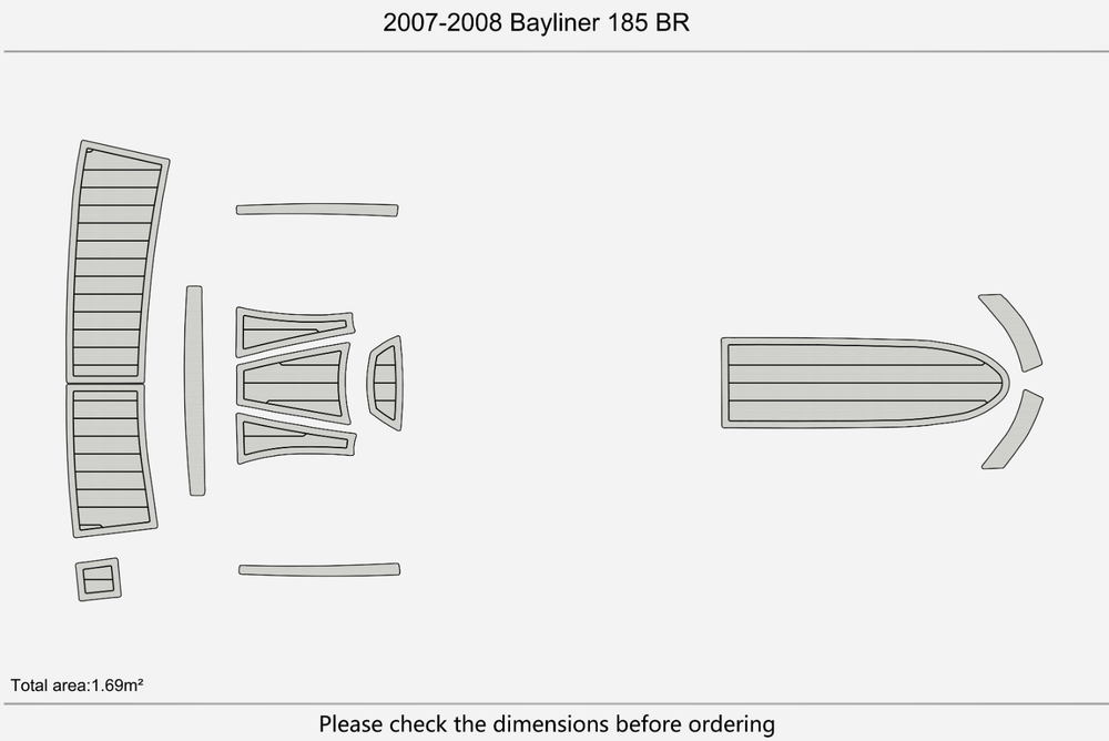 2007-2008 Bayliner 185 BR Anti-slip mat Custom EVA marine deck flooring