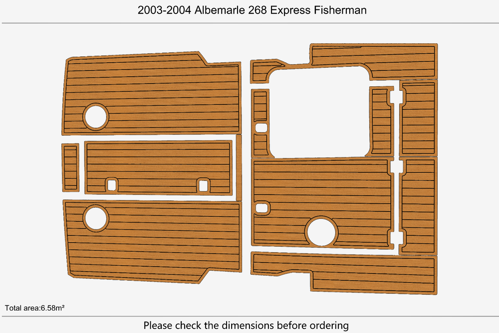 2003-2004 Albemarle 268 Express Fisherman Cockpit Pads 1/4" 6mm EVA deck floor