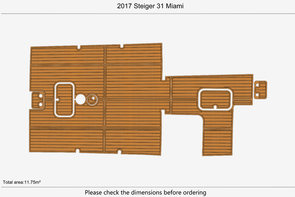 2017 Steiger 31 Miami Marine teak deck seadek EVA Foam Boat flooring