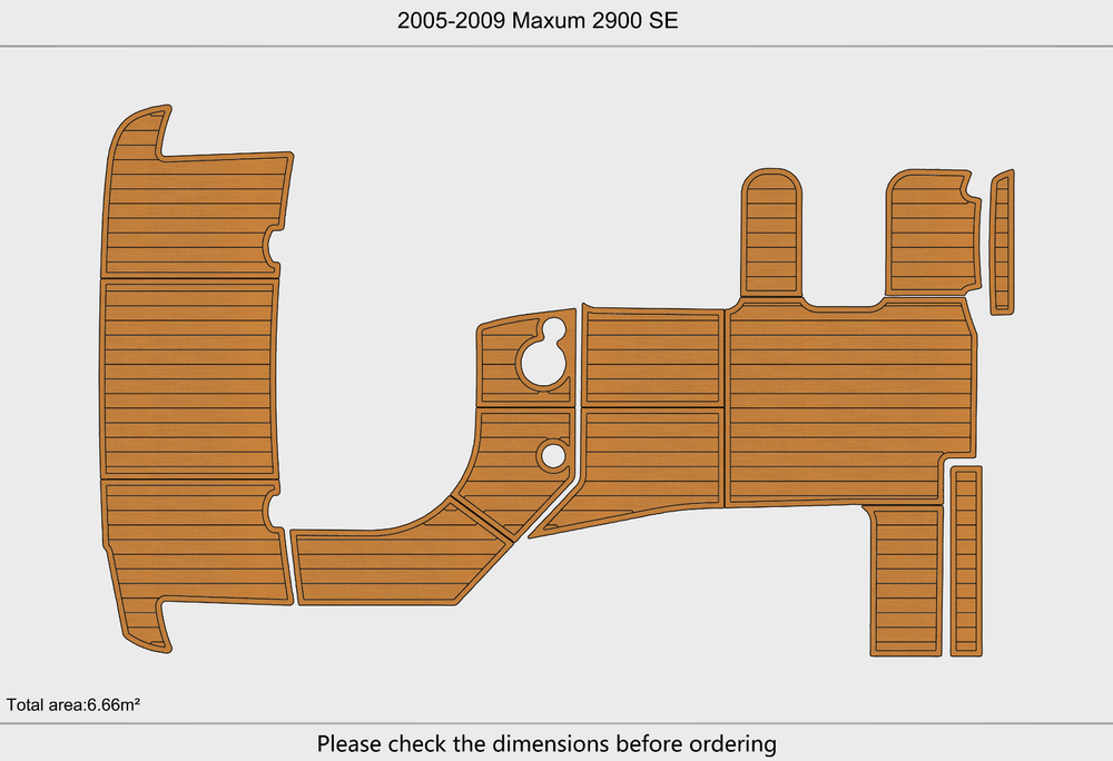 2005-2009 Maxum 2900 SE Cockpit Swim platform 1/4"6mm EVA Foam faux mat floor