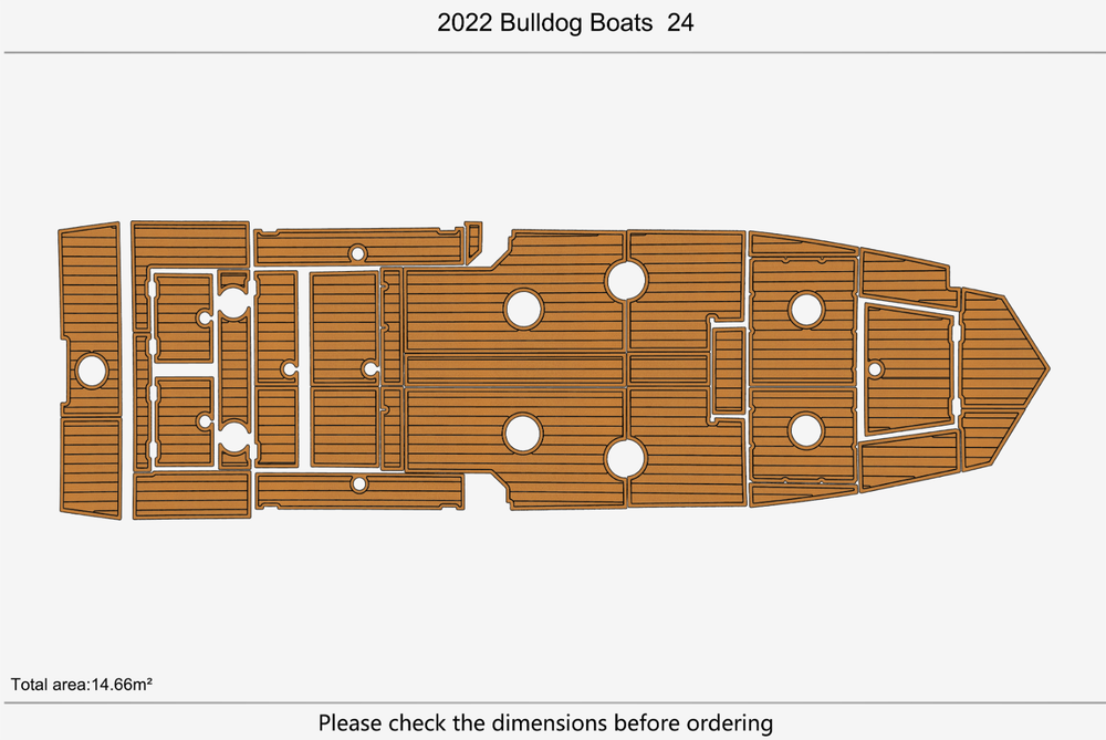 2022 Bulldog Boats 24 Cockpit Swim platform 1/4" 6mm EVA Teak deck floor