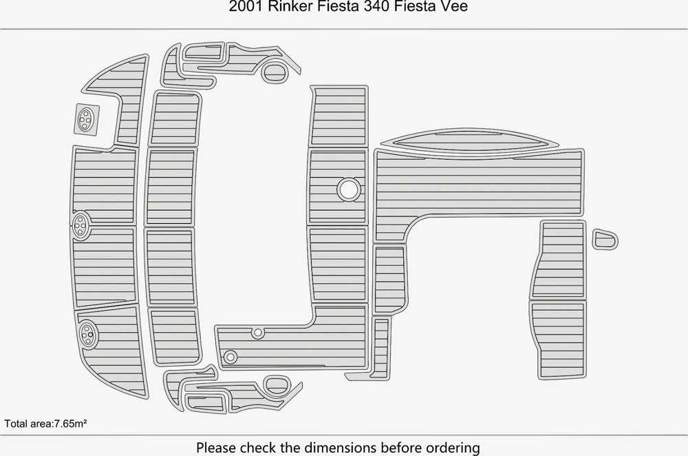 2001 Rinker 340 Fiesta vee Cockpit Swim platform 1/4"6mm EVA foam mat floor
