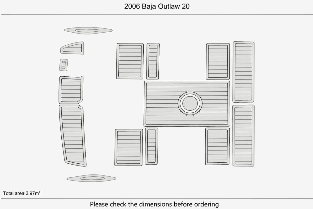 2006 Baja Outlaw 20 Marine carpet teak decking EVA Foam Boat mat flooring