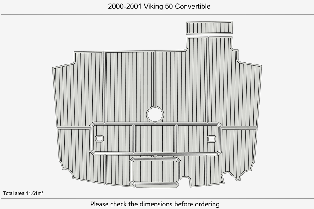 2000-2001 Viking 50 Convertible Cockpit 1/4"6mm EVA Foam faux mat floor