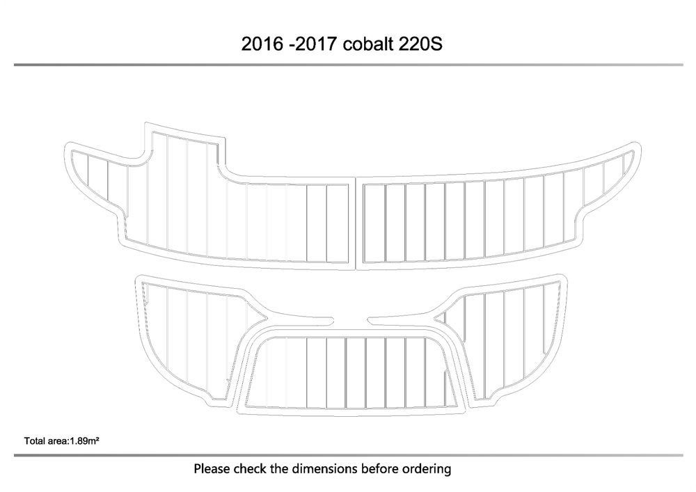 2016-2017 cobalt 220S swimming platform 6mm mat EVA teak floor Non-slip mat