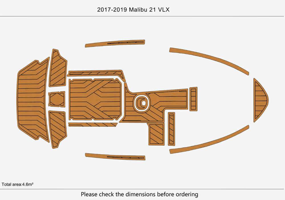 2017-2019 malibu 21 vlx Cockpit Swim platform bow 1/4"6mm EVA Foam faux floor