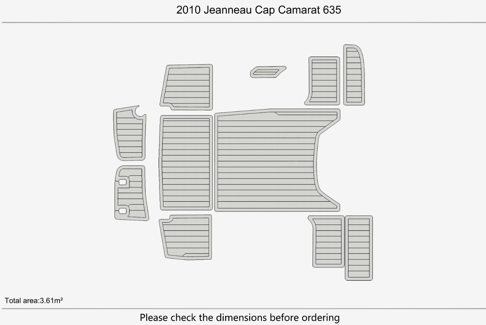 2010 Jeanneau Cap Camarat 635 Marine teak deck EVA Foam Boat flooring