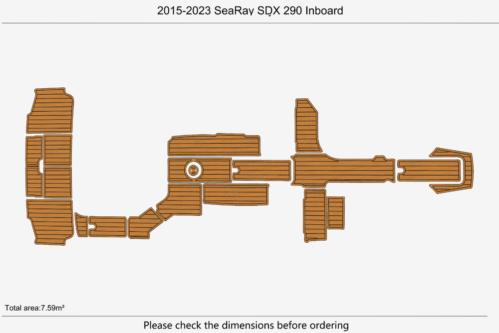 2015-2023 Sea Ray SDX 290 Inboard Cockpit Swim platform 1/4"6mm EVA foam floor