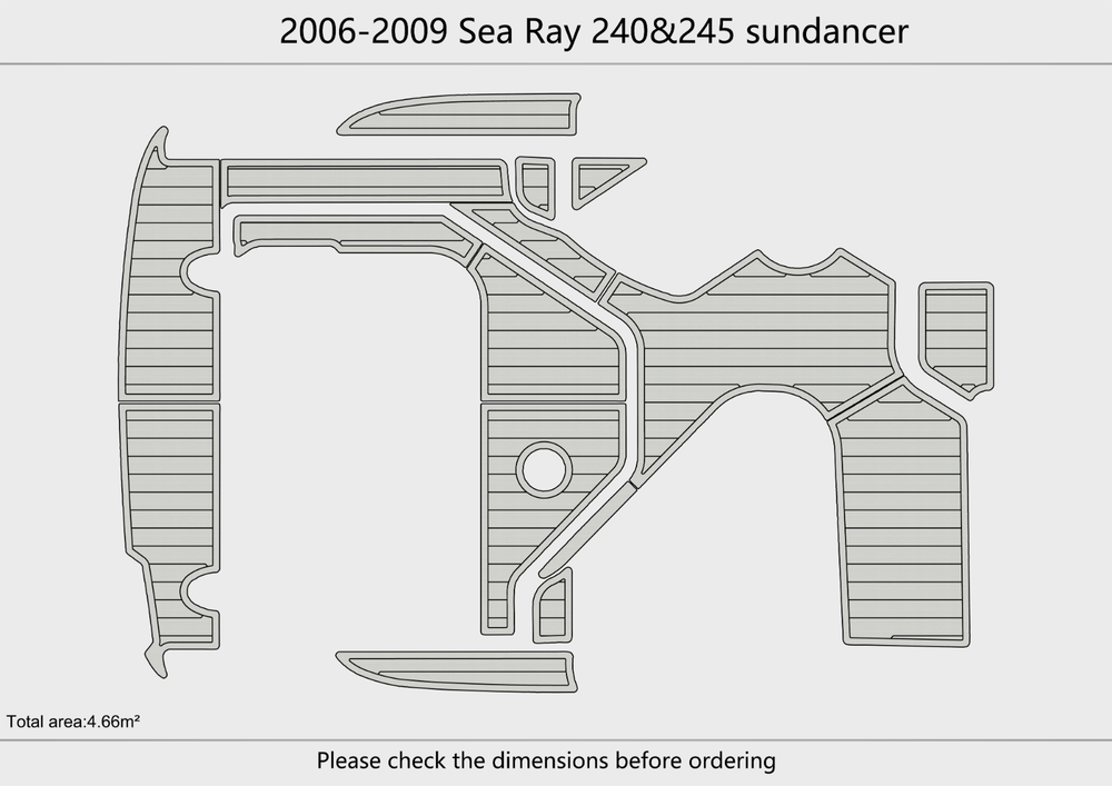 2006-2009 Sea Ray 240&245 sundancer Cockpit Swim platform 1/4" 6mm EVA mat Floor