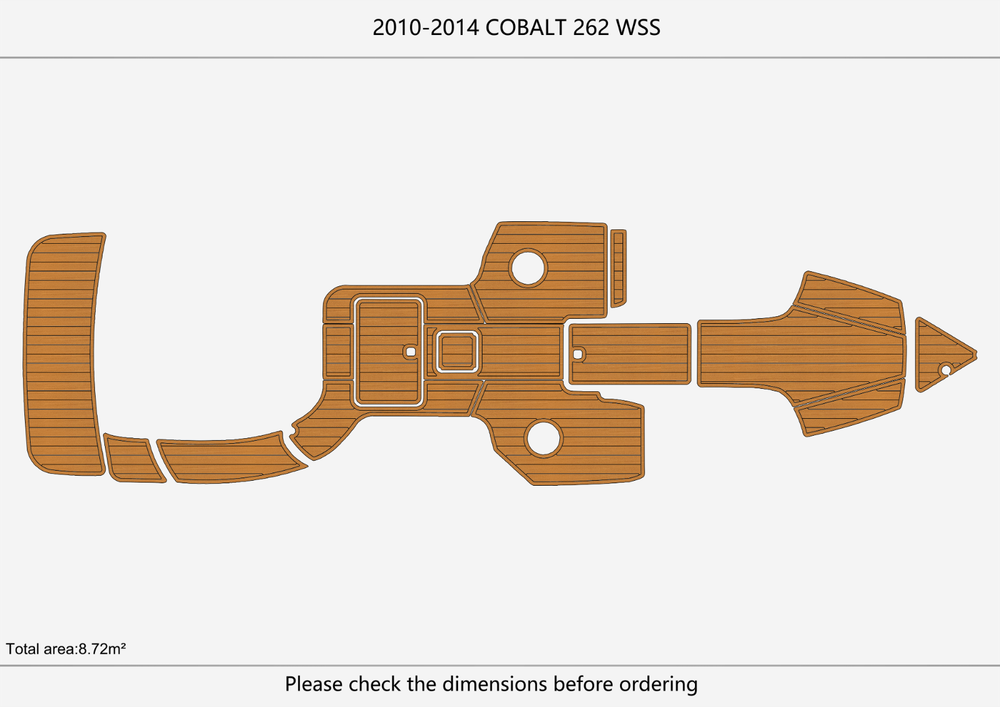 2010-2014 cobalt 262 WSS Cockpit Swim platform bow 1/4"6mm EVA foam faux floor