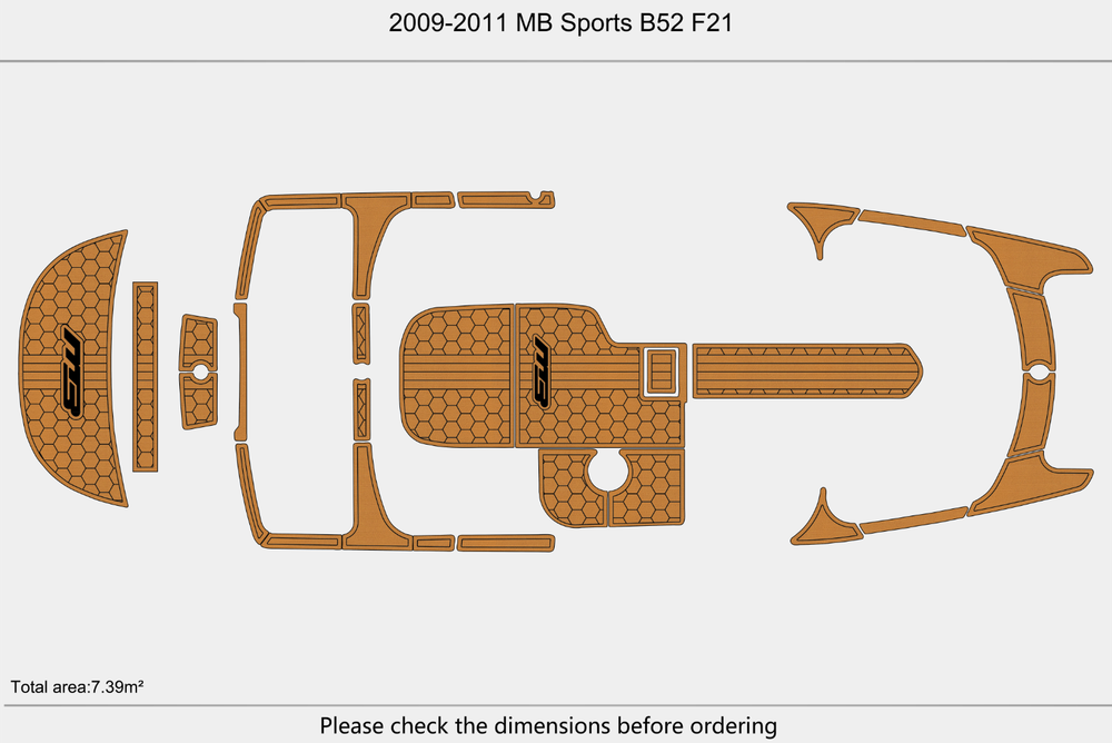 2009-2011 MB Sports B52 F21 Cockpit Swim platform 1/4"6mm EVA Faux foam floor