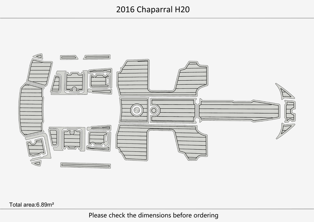2016 Chaparral H20 Anti-slip mat Custom EVA teak marine deck flooring