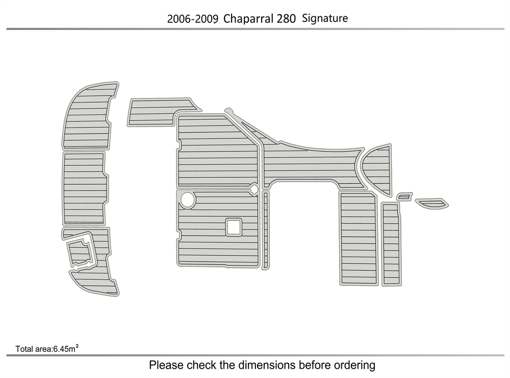 2006-2009 Chaparral 280 Signature Cockpit Swim platform bow 1/4"6mm EVA floor