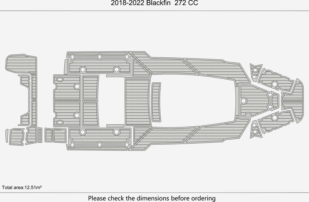 2018-2022 Blackfin 272 CC Cockpit swimming platform bow 1/4"6mm EVA foam floor