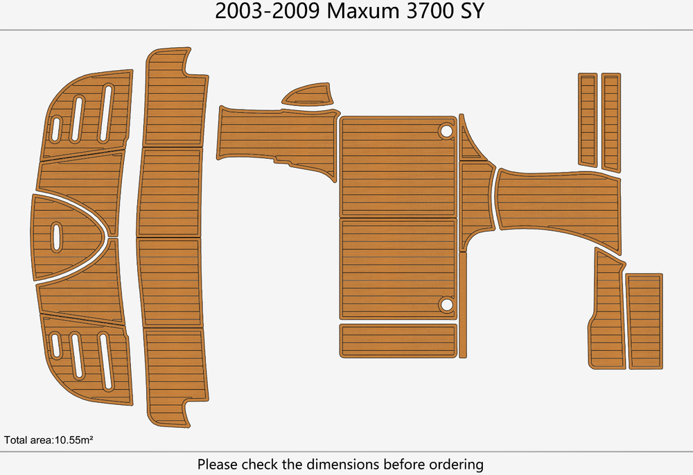 2003-2009 Maxum 3700 SY Cockpit Swim platform 1/4"6mm EVA Foam faux mat floor