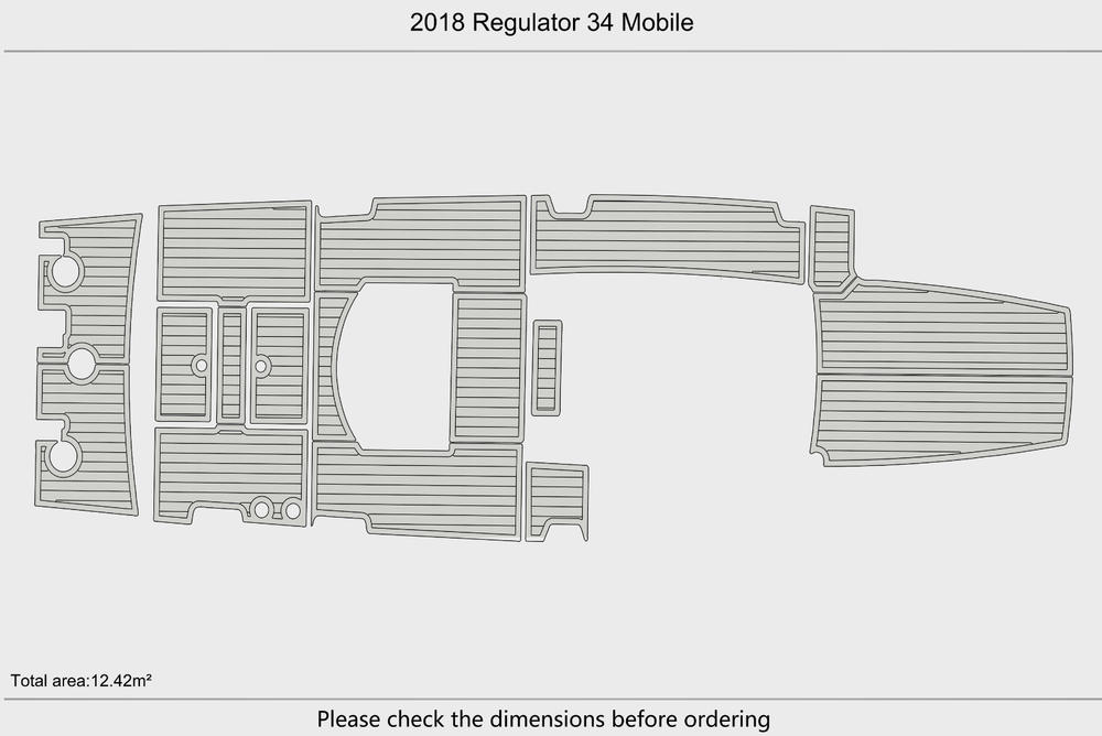 2018 Regulator 34 Mobile Cockpit Swim platform 1/4"6mm EVA Foam faux mat floor