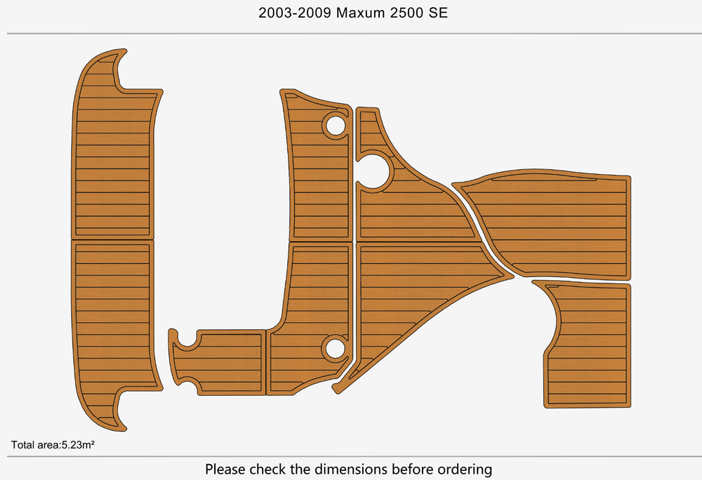 2003-2009 Maxum 2500 SE Cockpit Swim platform 1/4"6mm EVA Foam faux mat floor