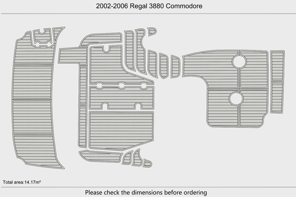 2002-2006 Regal 3880 Commodore Cockpit Swim platform 1/4"6mm EVA foam floor