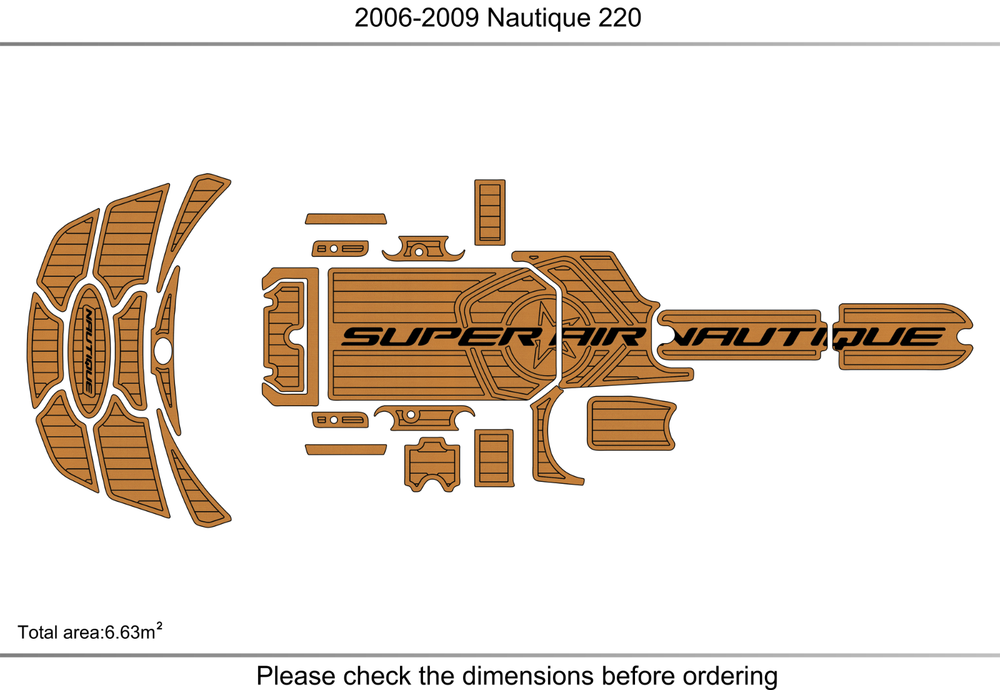2006-2009 Nautique 220 Super Air Anti-slip Custom EVA faux teak marine flooring