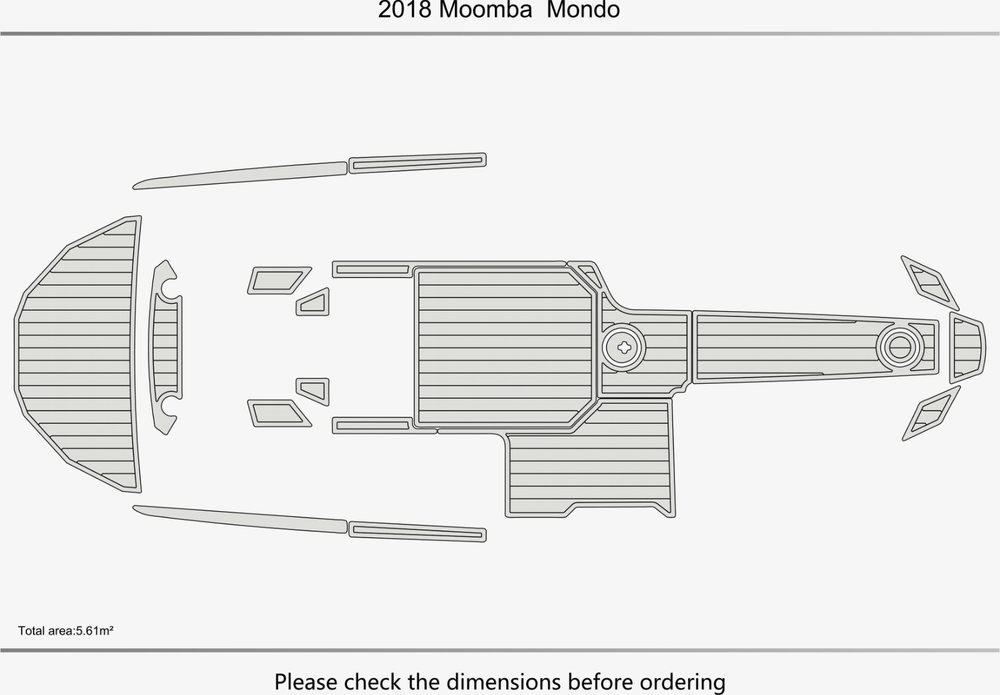 2018 Moomba Mondo Anti-slip mat Custom EVA faux teak marine deck flooring