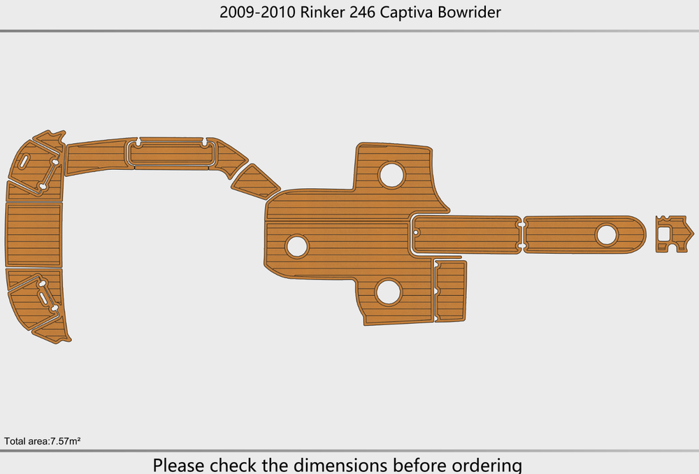 2009-2010 Rinker 246 Captiva Bowrider Marine teak deck EVA Foam Boat flooring