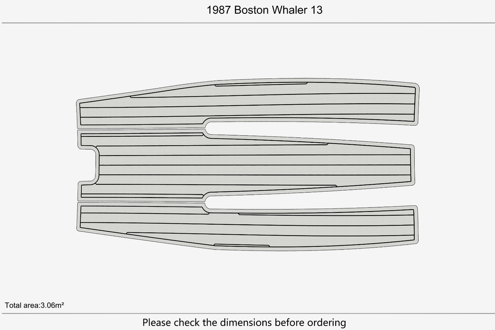 1987 Boston Whaler 13 Anti-slip mat Custom EVA faux teak marine deck flooring