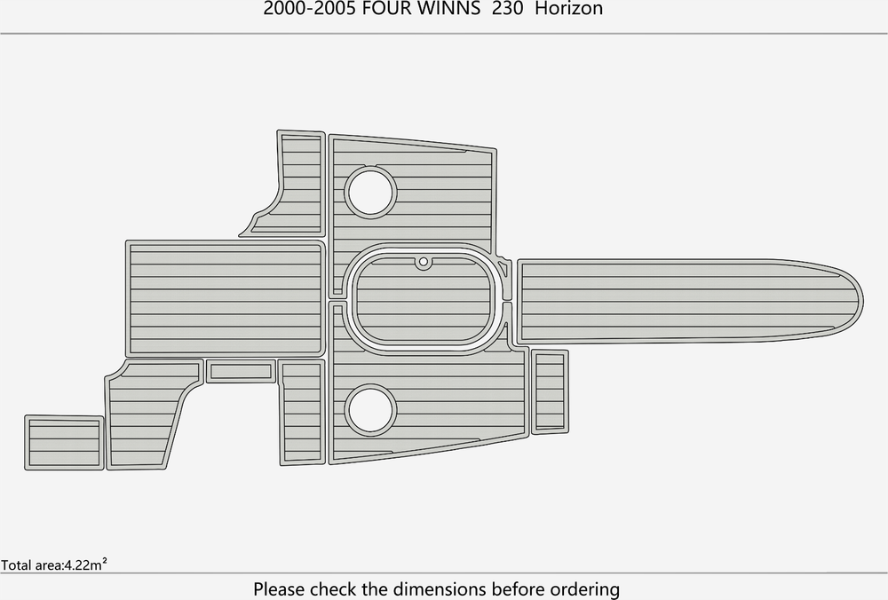 2001 FOUR WINNS HPRIZON 230 Cockpit 1/4"6mm EVA foam faux mat floor