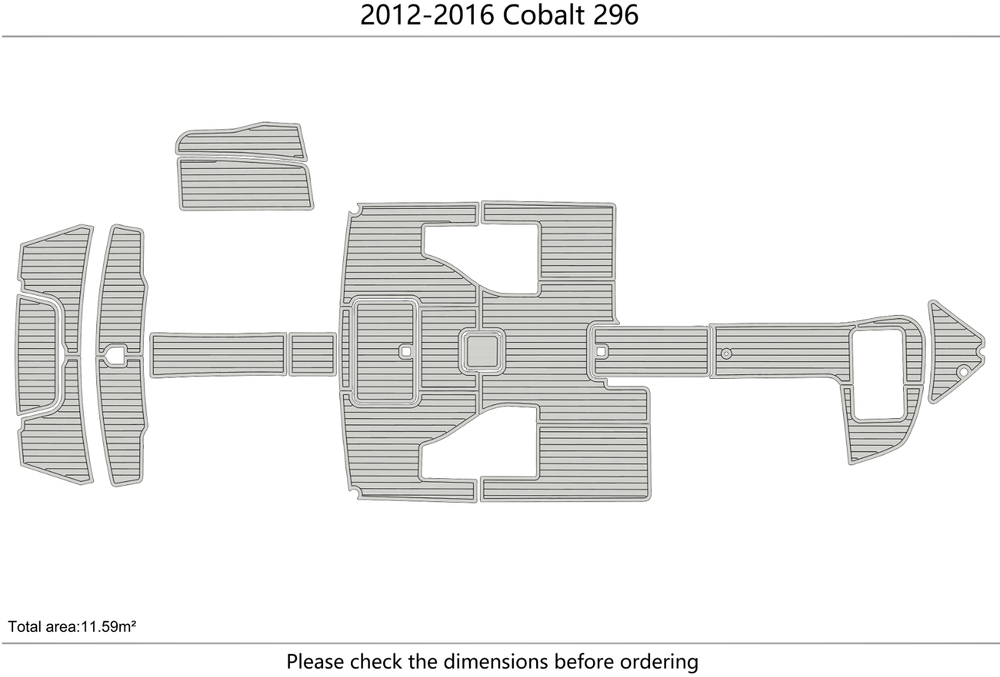 2012-2016 Cobalt 296 Cockpit Swim platform bow 1/4"6mm EVA foam faux mat floor