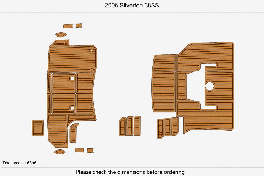 2006 Silverton 38SS Marine teak deck seadek EVA Foam Boat flooring