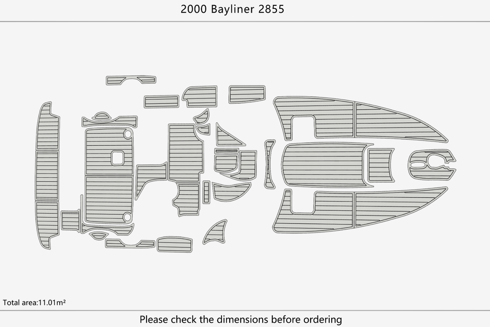 2000 Bayliner 2855 Anti-slip mat Custom EVA marine deck flooring