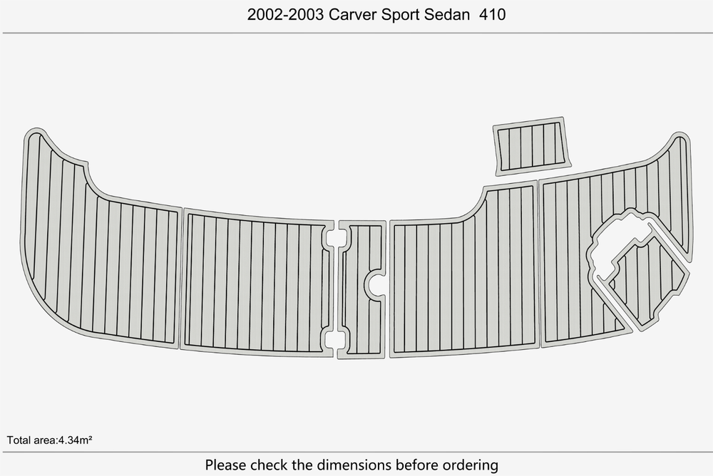 2002-2003 Carver 410 Sport Sedan Cockpit Swim platform 1/4"6mm EVA Foam floor