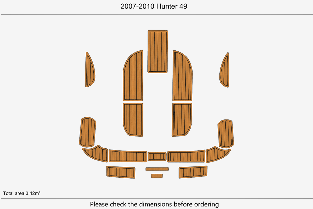 2007-2010 Hunter 49 Cockpit Swim platform 1/4"6mm EVA Foam floor