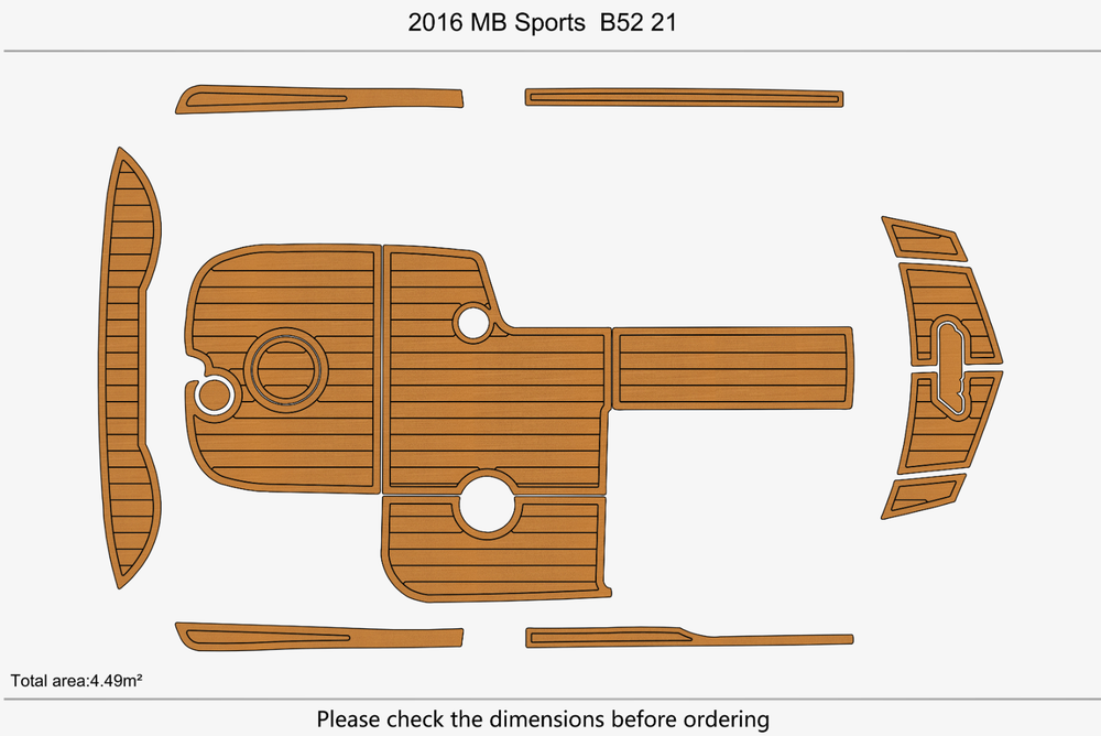 2016-2017 MB B52 21 Anti-slip mat Custom EVA faux teak marine flooring