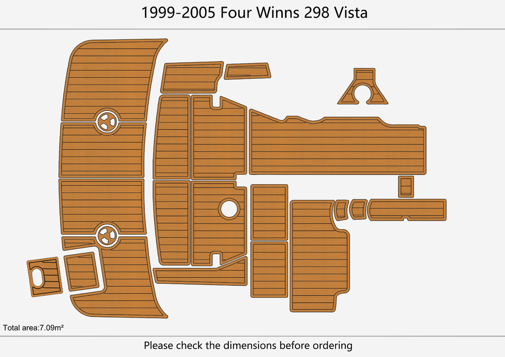 1999-2005 Four Winns 298 Vista Cockpit Swim platform 1/4"6mm EVA foam faux floor