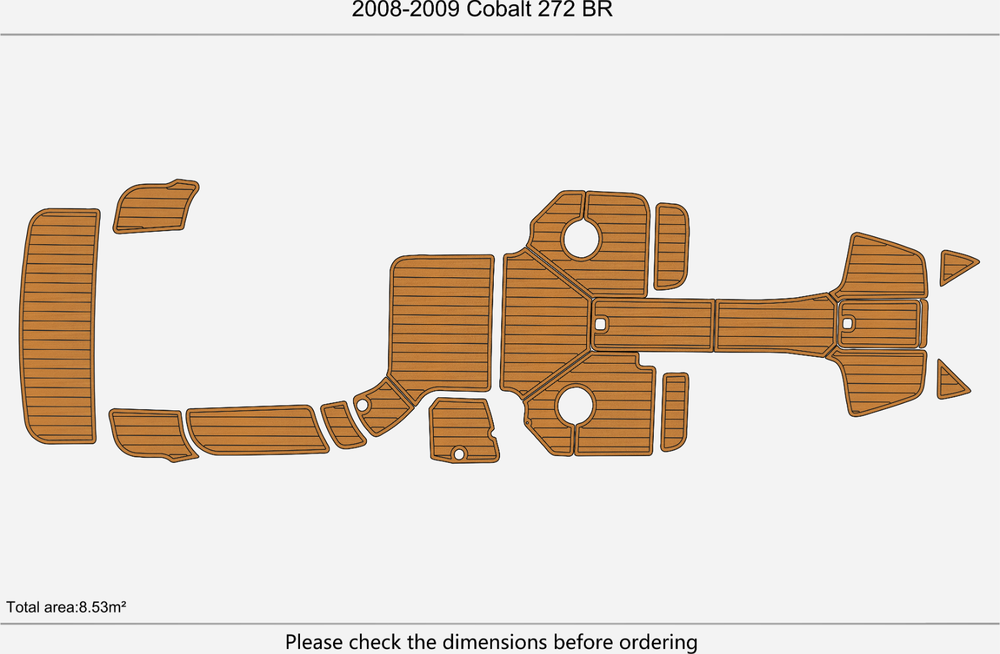 2008-2009 Cobalt 272 BR Marine teak deck EVA Foam Boat flooring