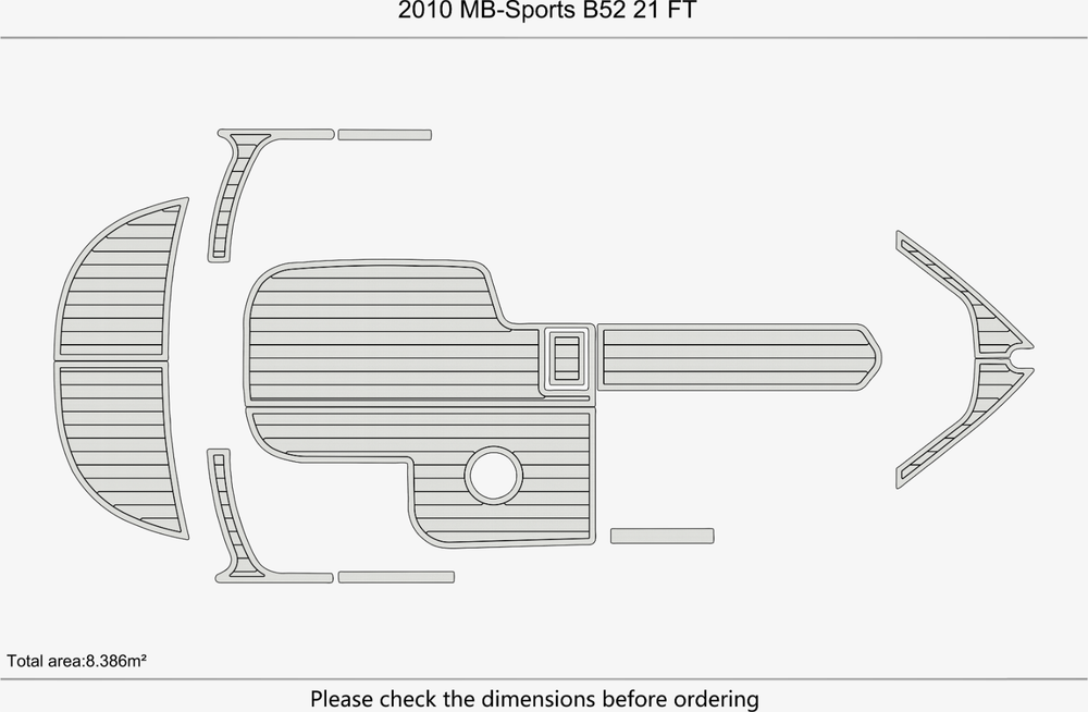 2010 MB Sports B52 21 Cockpit 1/4" 6mm EVA Foam Faux teak deck marine floor