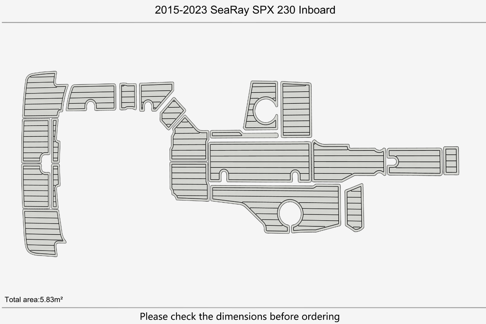 2015-2023 Sea Ray SPX 230 Outboard Cockpit Swim platform 1/4"6mm EVA foam floor