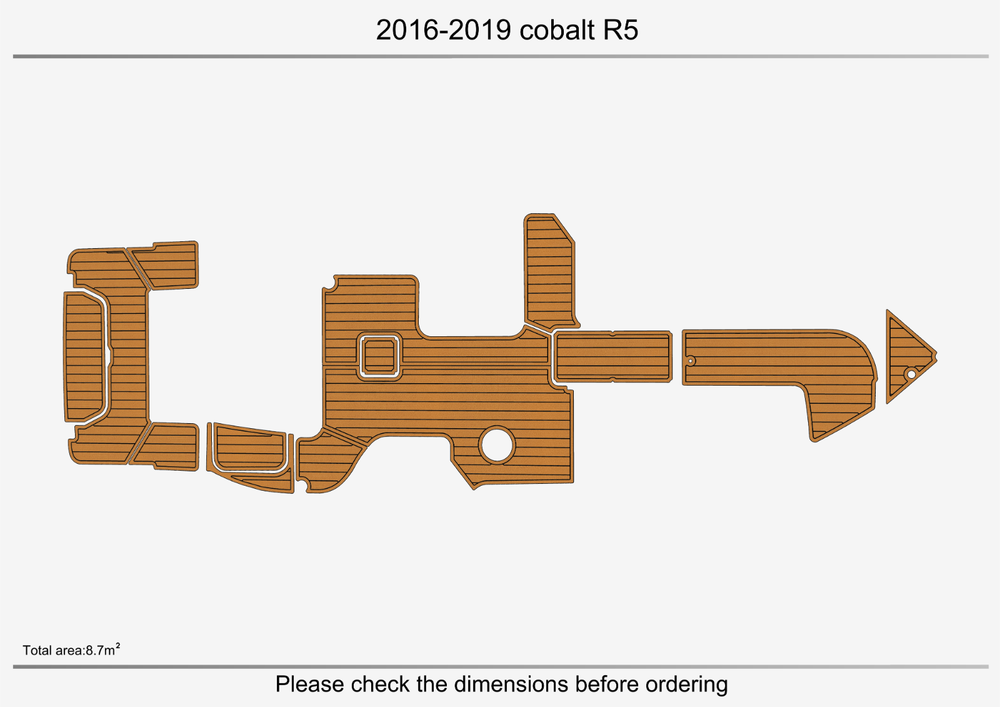 2016-2019 cobalt R5 Cockpit Swim platform 1/4" 6mm EVA faux faom teak mat floor
