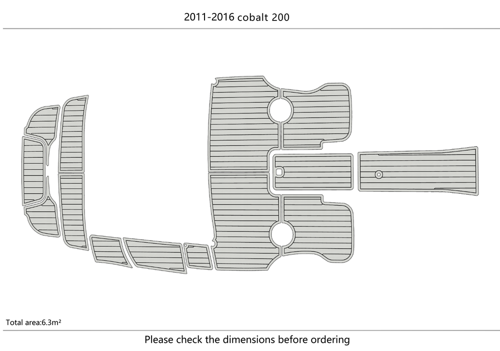 2011-2016 cobalt 200 Cockpit Swim platform 1/4"6mm EVA foam faux mat floor