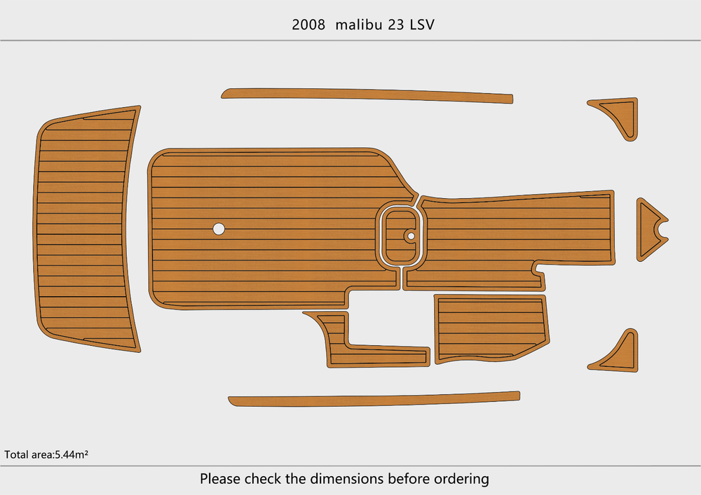2008 Malibu 23 lsv Cockpit Swim platform 1/4" 6mm EVA faux teak mat Floor