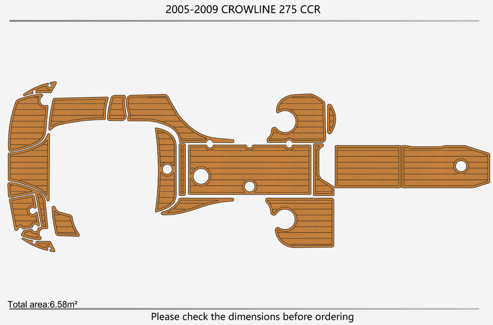 2005-2009 Crownline 275 CCR Cockpit Swim platform 1/4"6mm EVA foam faux floor