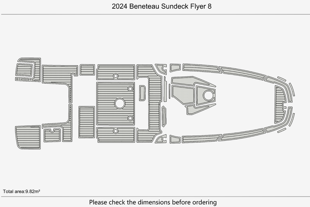 2024 Beneteau Sundeck Flyer 8 Anti-slip Custom EVA teak marine deck flooring