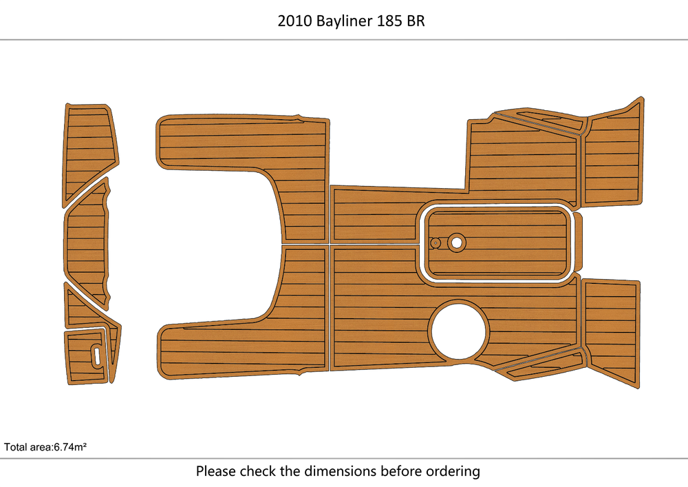2010 Bayliner 185 BR Cockpit Swim platform 1/4"6mm EVA foam faux mat floor
