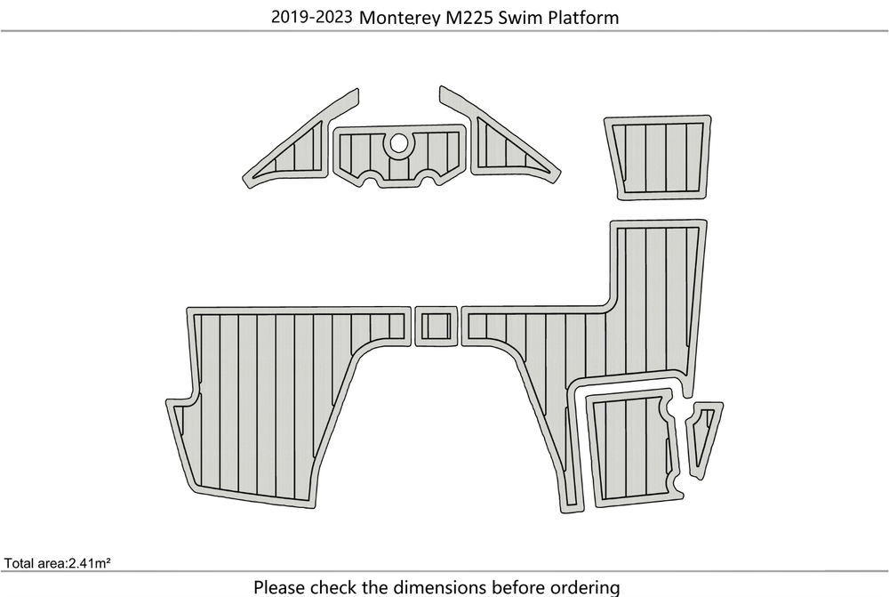 2019-2023 Monterey M225 bow Swim platform 1/4"6mm EVA Foam floor