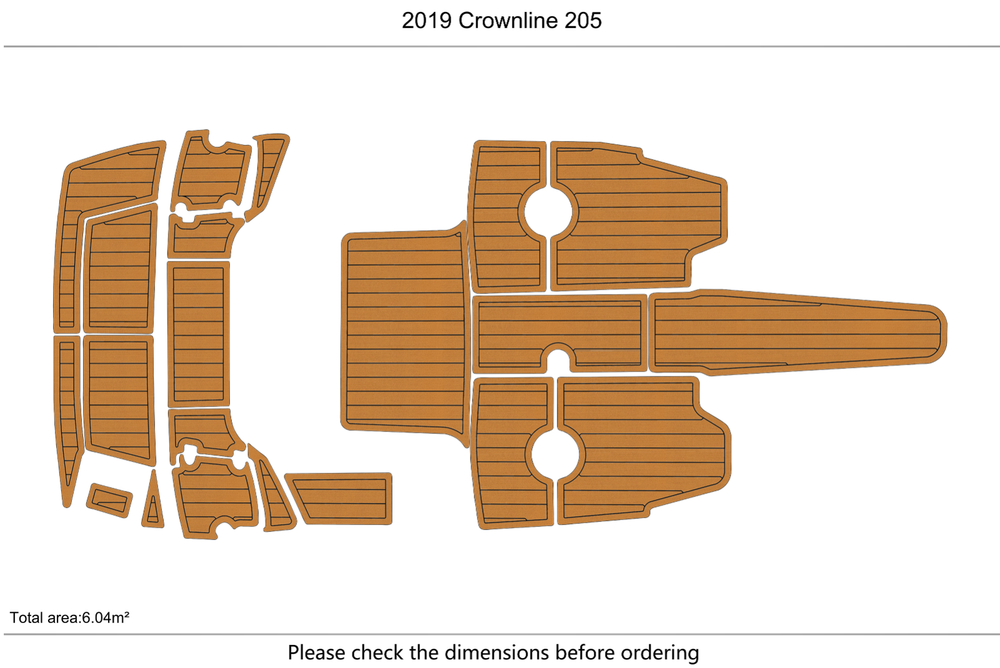 2017-2021 Crownline 205 Cockpit Swim platform 1/4"6mm EVA foam floor