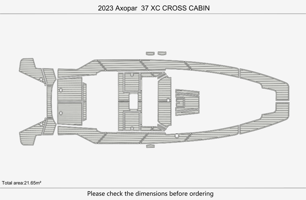2023 Axopar 37 XC CROSS CABIN Cockpit Swim platform 1/4"6mm EVA Foam floor